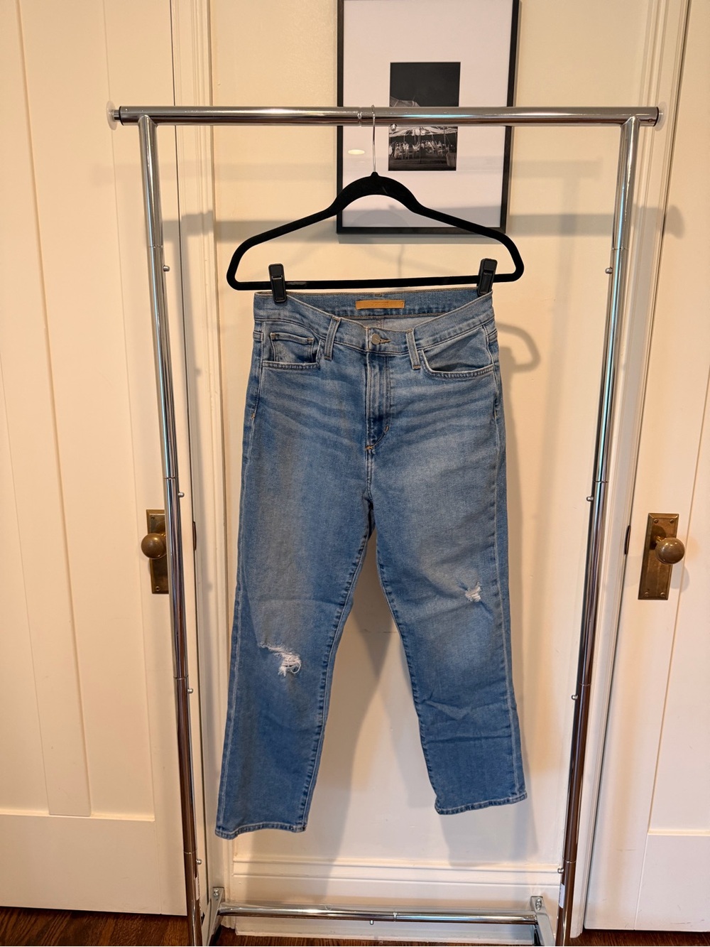 Joe's Jeans Light Blue Cropped Distressed Ankle Jeans